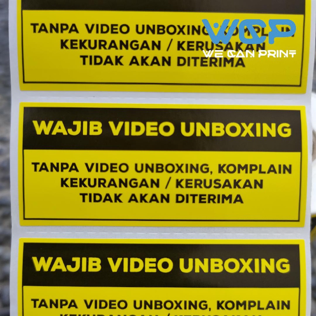 

RB Label Sticker FRAGILE Wajib Video Unboxing Stiker Unboxing Kuning Paket isi 500 pcs