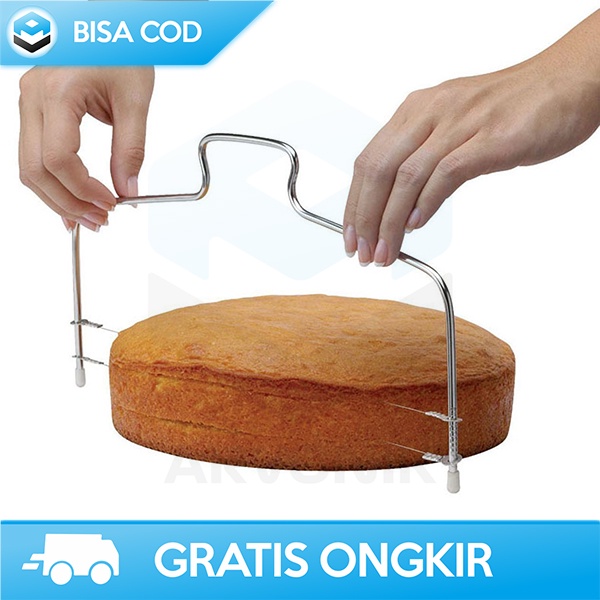 CAKE SLICER ADJUSTABLE PEMOTONG KUE TART BOLU STAINLESS TAHAN KARAT