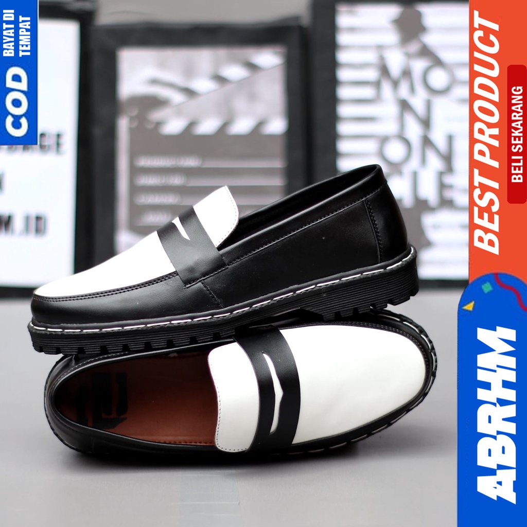 Sepatu Loafers Pria Docmart Formal Casual Pantofel Kerja Kantor Abrhm JUNIOR