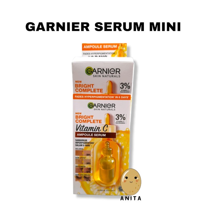 GARNIER BRIGHT COMPLETE AMPOULE SERUM VITAMIN C HIPERPIGMENTASI SERUM MULTIPACK / SERUM GARNIER AMPU