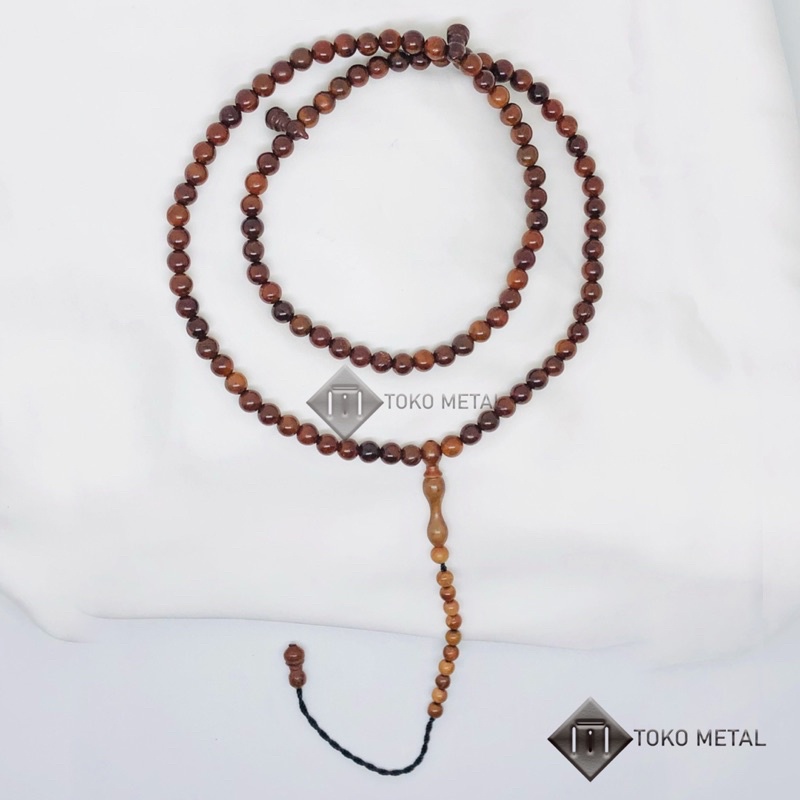 Tasbih Kaokah Asli 99 Butir Warna Coklat 6 Mm [ Toko Metal ]