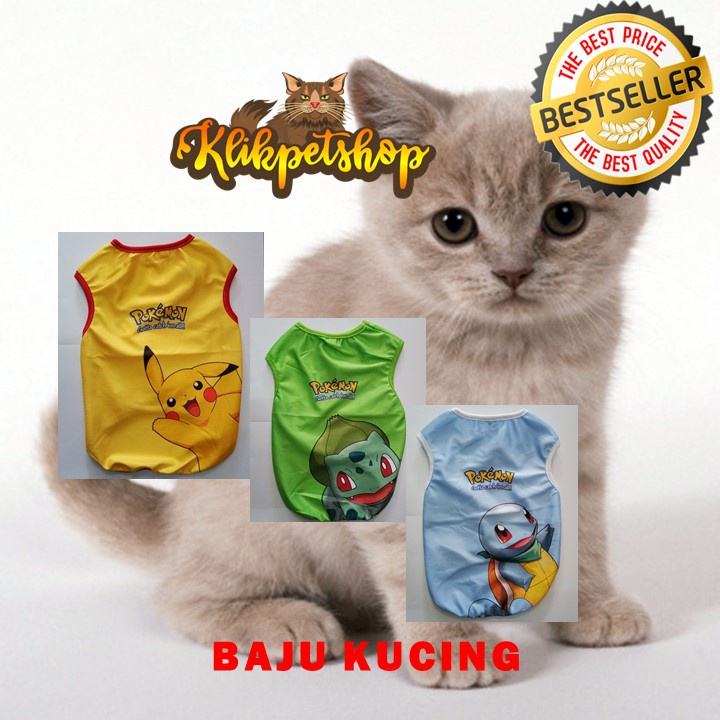 Baju Kucing Pokemon Kaos Kucing Berbagai Variasi Baju Kucing Kesayangan