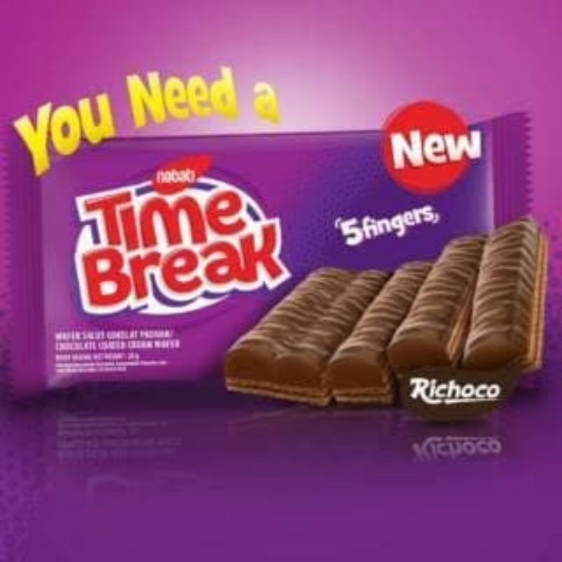

wafer cokelat time break 1bag isi 20 pcs