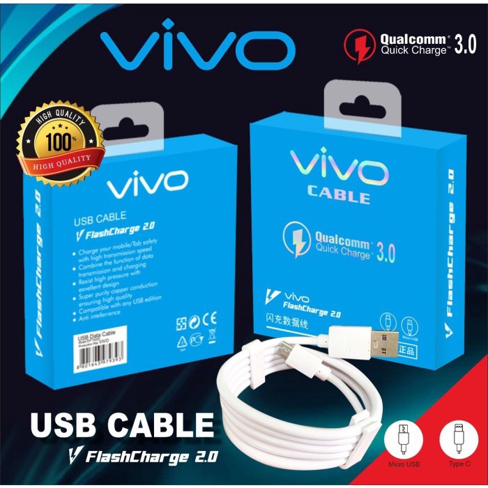 Kabel Data VOOC Support Fast Charging Type-C / Micro USB Kabel Casan Merk HP