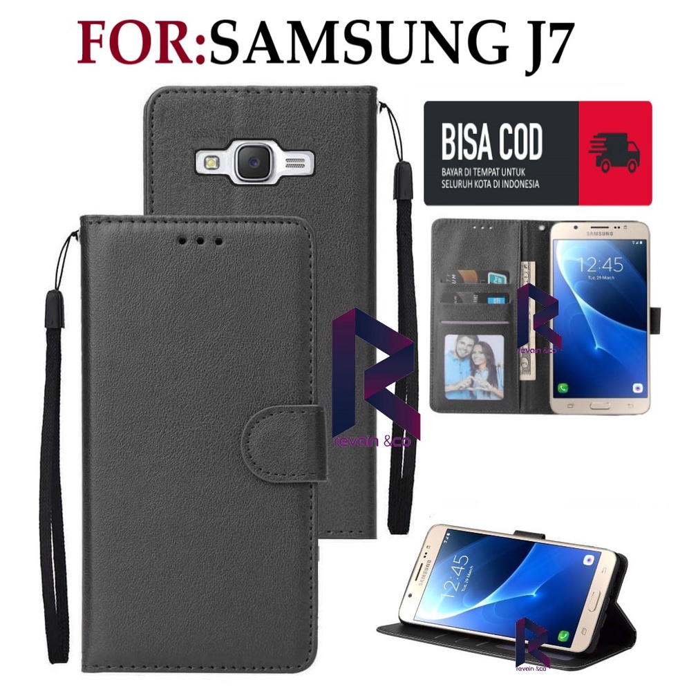 CASE SAMSUNG J7 FLIP WALLET LEATHER KULIT PREMIUM SARUNG BUKA TUTUP KESING HP FLIP CASE SAMSUNG J7