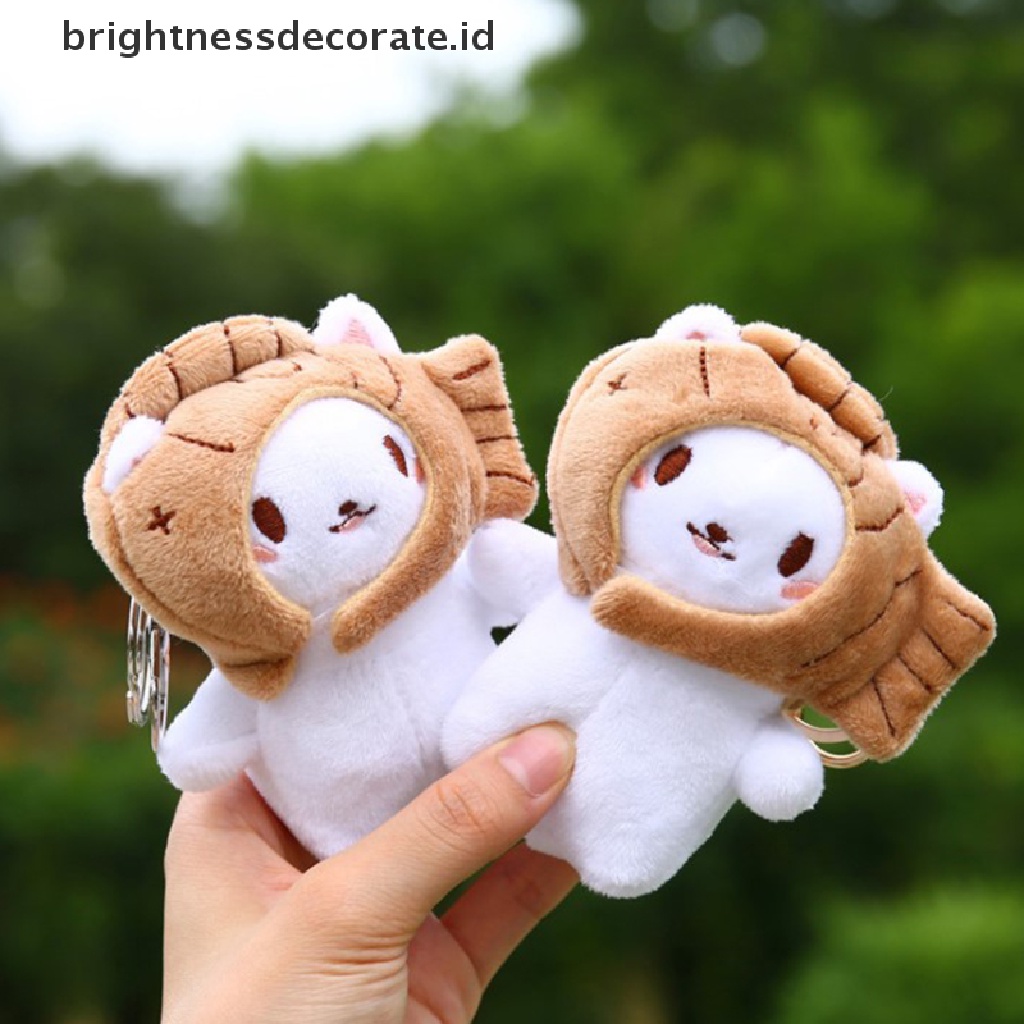 [Birth] 1pc Panda Kecil Plush Taiyaki Ikan Lucu Gantungan Kunci Mainan Lembut Plushie Keychain [ID]