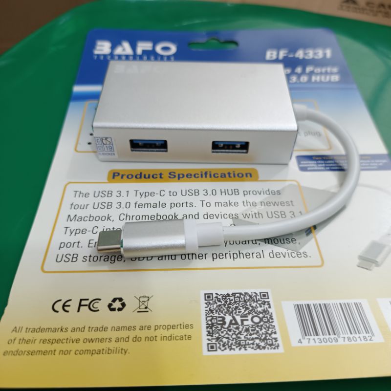 BAFO BF-4331 USB Type C TO HUB 4 PORT USB 3.0