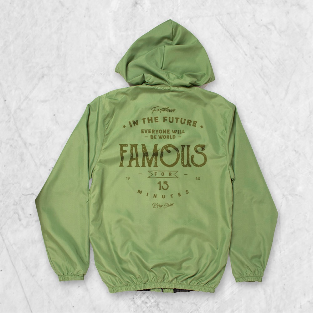 HIPNOP Famous Outerwear Unisex Windbreaker Jaket Running Lari Gym Parasut Pria Jaket Sablon