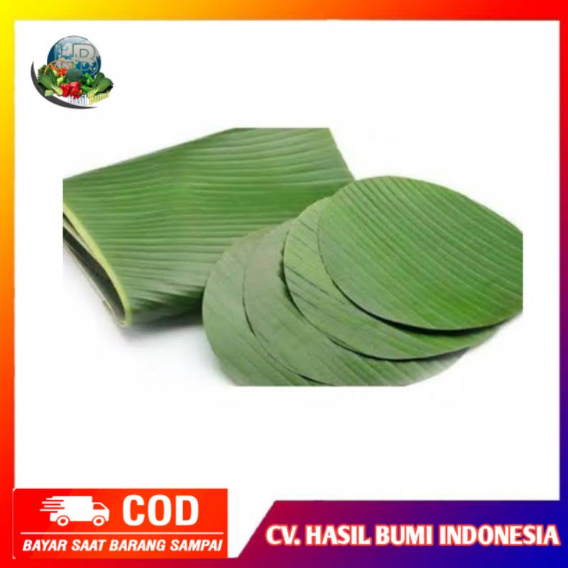 Daun pisang bulat / bungkus makanan /alas makanan daun pisang fresh