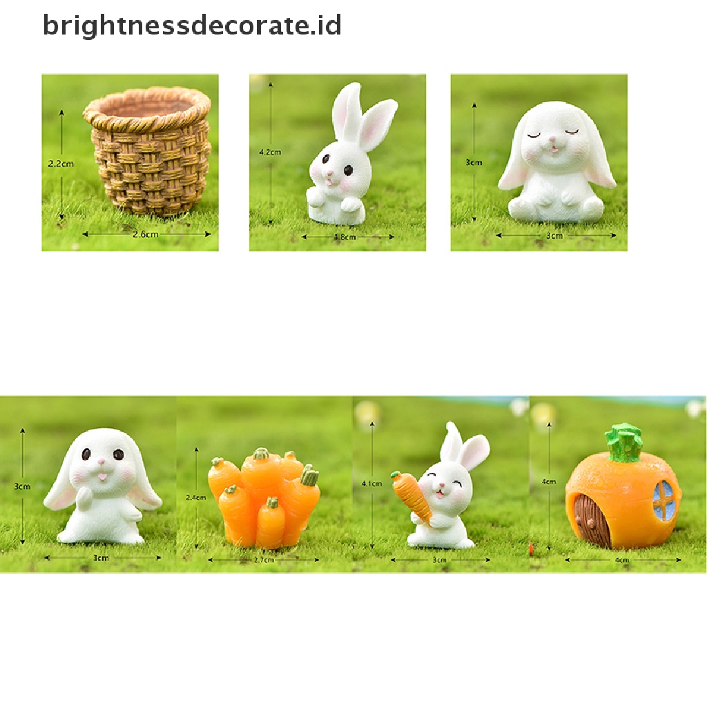 [Birth] Patung Hadiah Kelinci Sunmmer Taman Peri Miniatur Kerajinan Resin Landscape [ID]