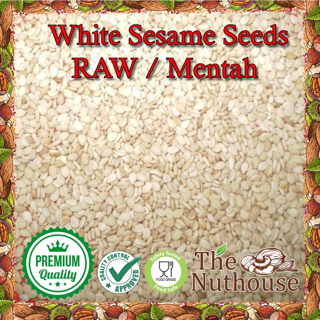 1kg White Sesame Seeds RAW / Biji Wijen Putih Mentah [Premium]