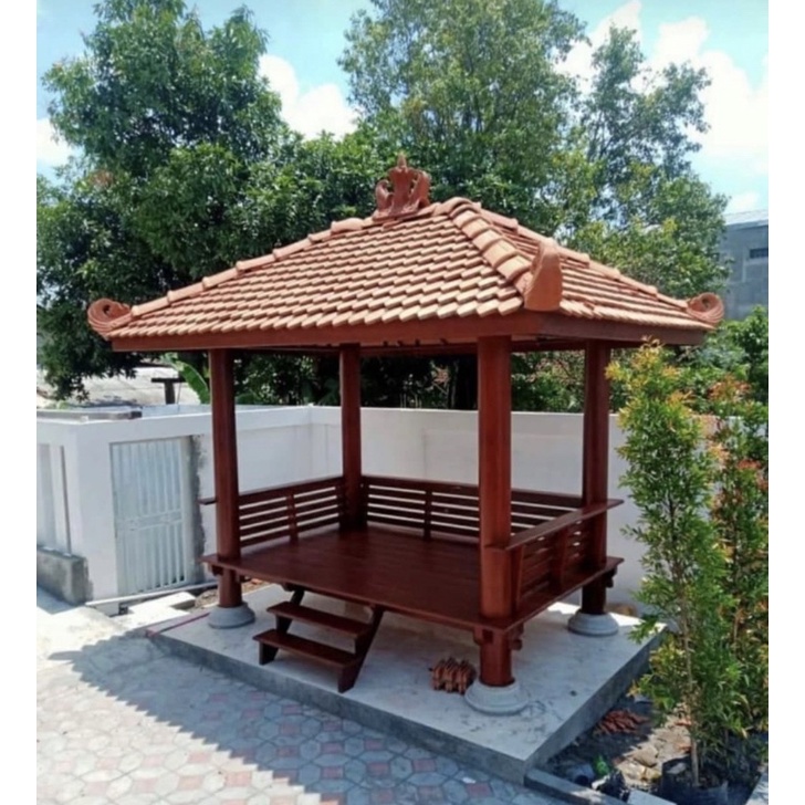 Gazebo Kayu Glugu Kelapa Minimalis