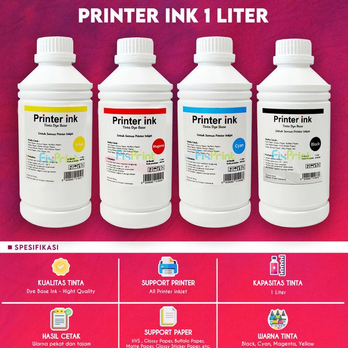 BRG BARU Tinta Epson 1 Liter Refill Dye Base Printer L120 L360 L565 L3110-L1110