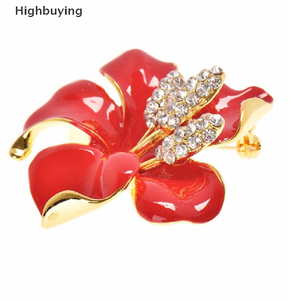 Hbid Fashion Wanita Pesona Enamel Bros Berlian Imitasi Kristal Lily Bunga Bros Pin Glory