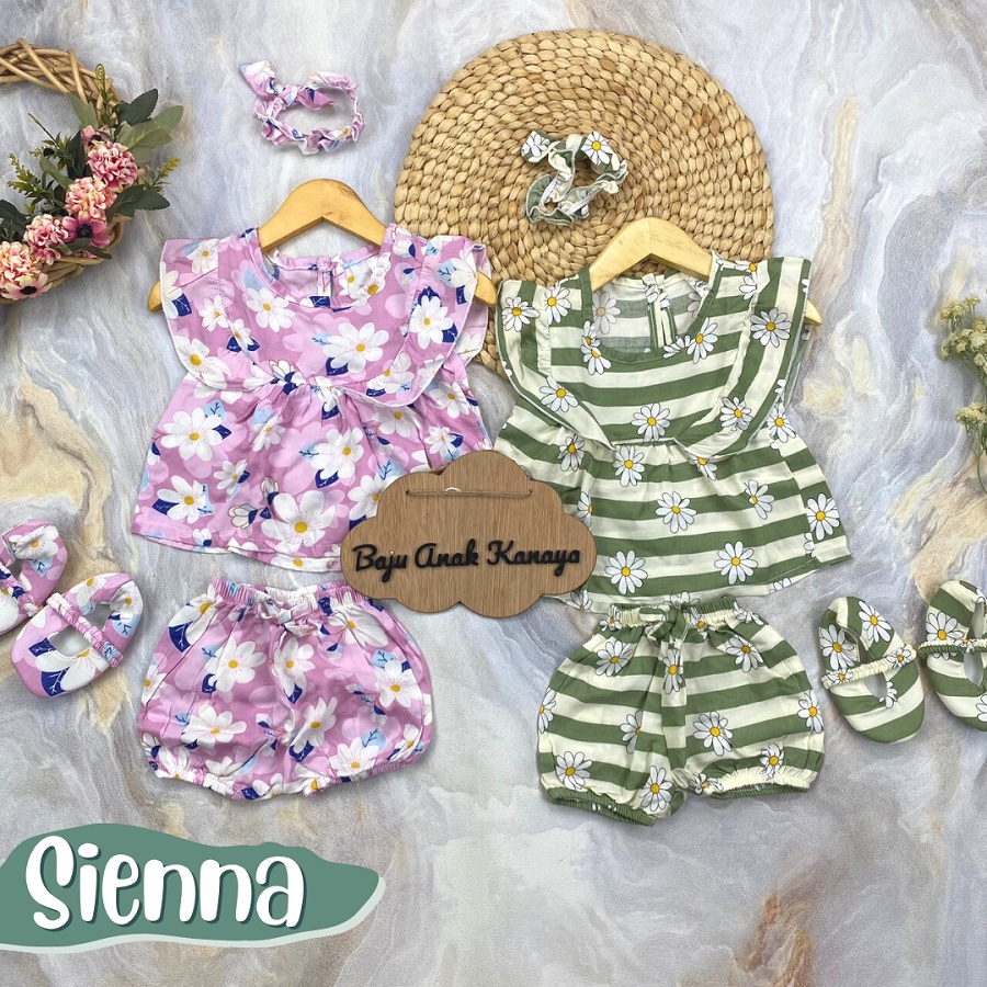 3-18 BLN SETELAN BAYI PEREMPUAN SIENNA FREE SEPATU DAN HEADBAND SET BAYI BY LITTLE KODA (SNI)