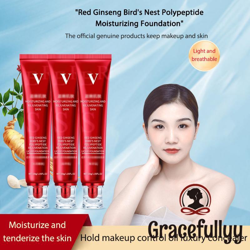 [COD]Kosmetik Viral Liquid Foundation Red Ginseng Moisturizing And Rejuvenating Skin-GY