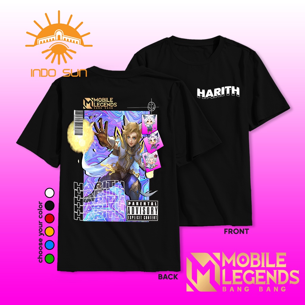KAOS MOBILE LEGENDS HERO HARITH - KAOS MOBILE LEGENDS TERBARU - KAOS MOBILE LEGENDS BISA COSTUM - KA