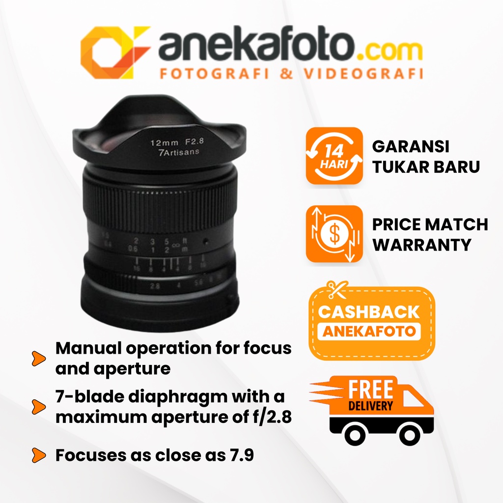 7artisans Photoelectric 12mm f/2.8 Lens for Sony E Mount / Canon EF-M / Fujifilm X-Mount