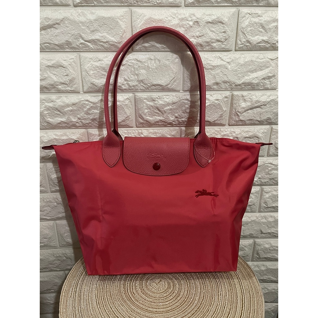 Tas Branded Original LONGCHAMP LC Le Pliage Club Shoulder Bag Small (SLH) in Pomegranate