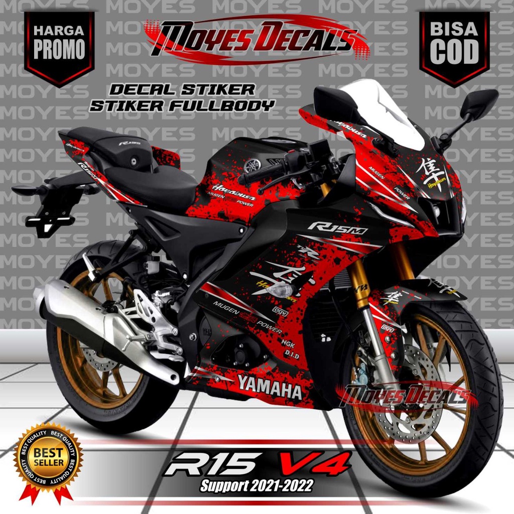 Decal motor R15 V4 Fullbody Stiker Decal R15 Fullbody Decal Yamaha R15 V4 Fullbody Motif Hayabusa Me