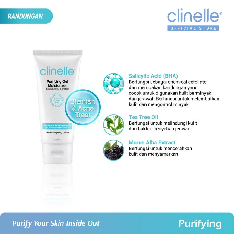 ☘️Yuri Kosmetik☘️ Clinelle Purifying Gel Moisturizer 30ml