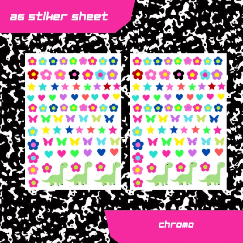 1 sheet A6 Stiker Deco Kiss Cut for Toploader Deco Journaling