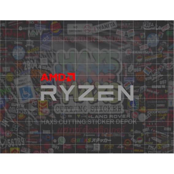 Cutting Sticker AMD Ryzen Ukuran 8 Cm 2 Warna Untuk Motor Mobil