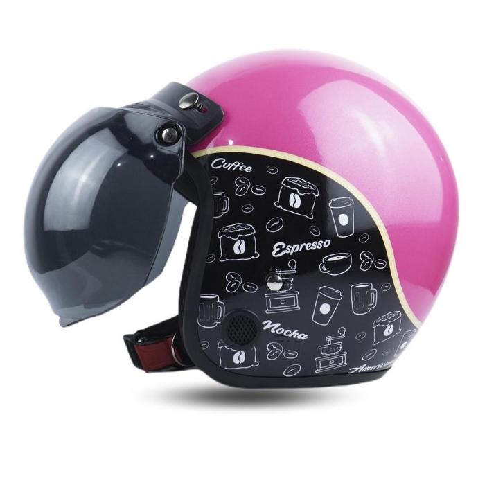 HELM BOGO MOTIF KOPI DORAEMON PANDA RETRO DEWASA SNI RTYT54654T