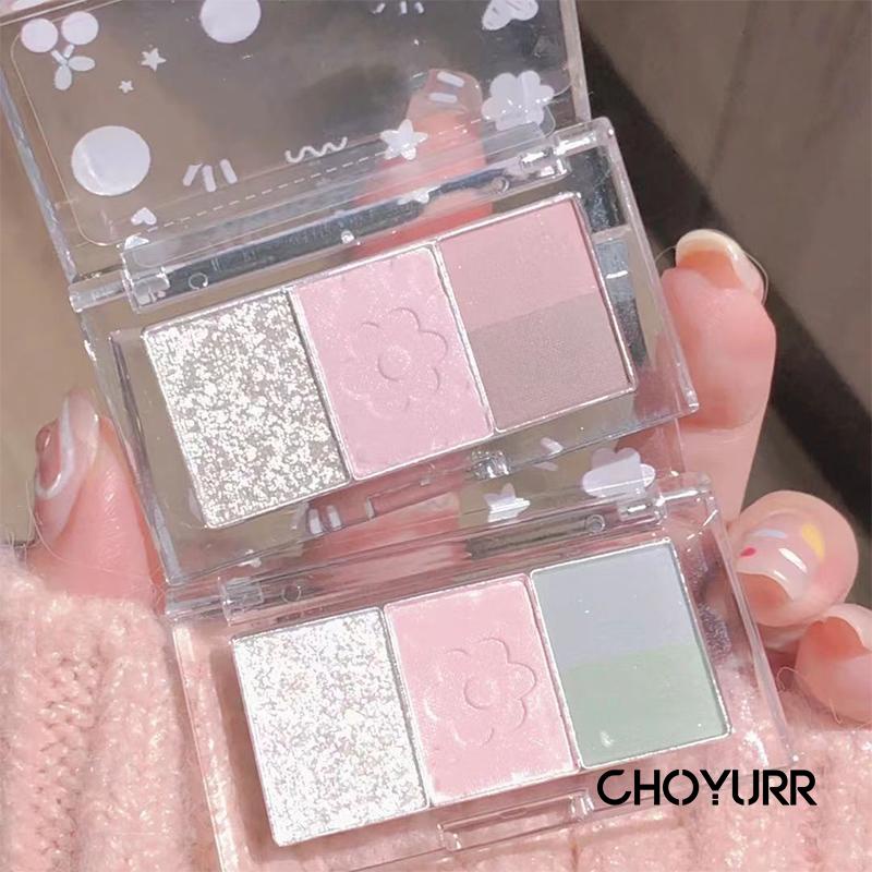 【COD】Eyeshadow Pallette Portable 2 Warna  Matte Glitter Nude Look Korea Tahan Lama Pigmented Mata Eyeshadow Pallette KombinasiCH