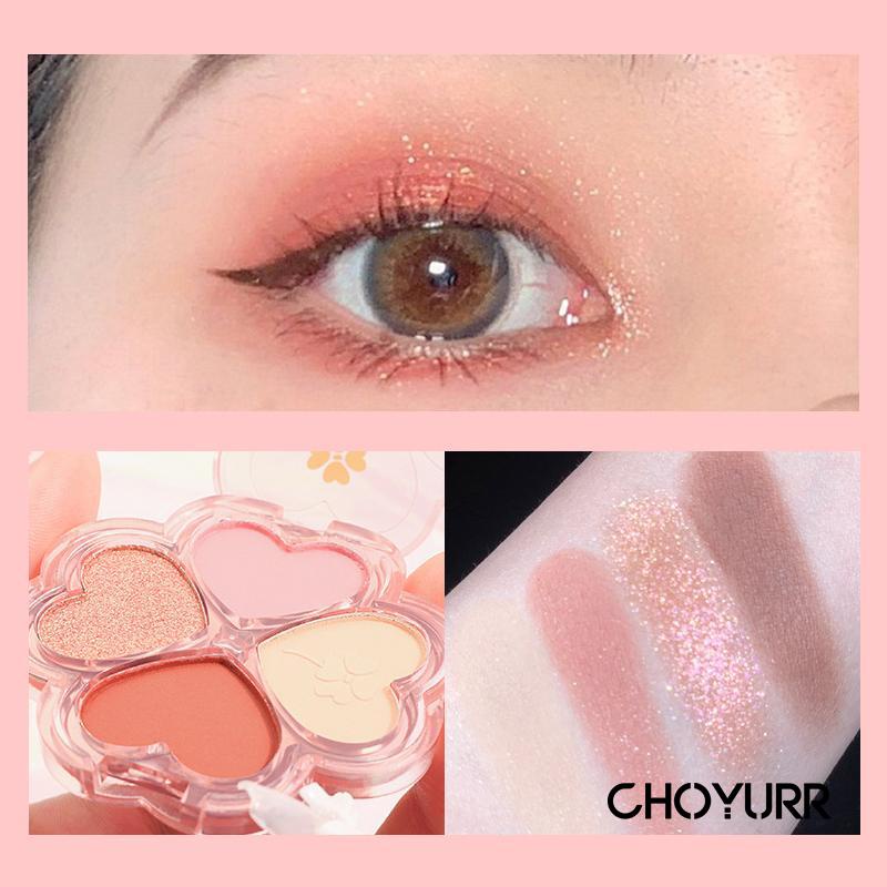 【COD】Eyeshadow 4 Warna Blink Glitter Eyeshadow High Pigment Dan Smooth Powder Calay Eye Shadow Palette Tahan Lama Shimmer Eyes Makeup-CH