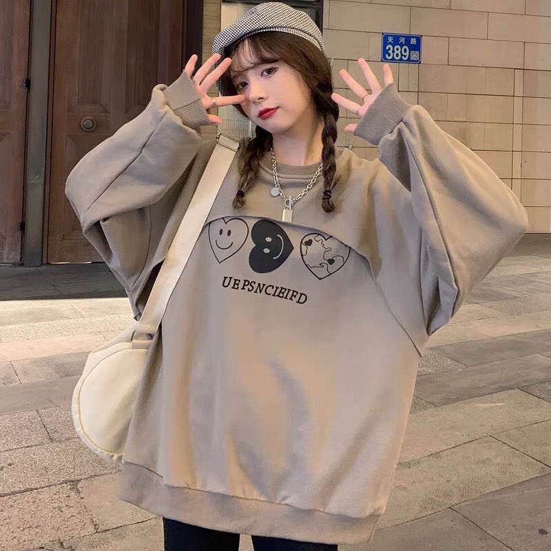 PICTURE LOVE SWEATER OVERSIZE  - SWEATER BASIC DOUBLE SWEATER KOREAN STYLE KEKINIAN