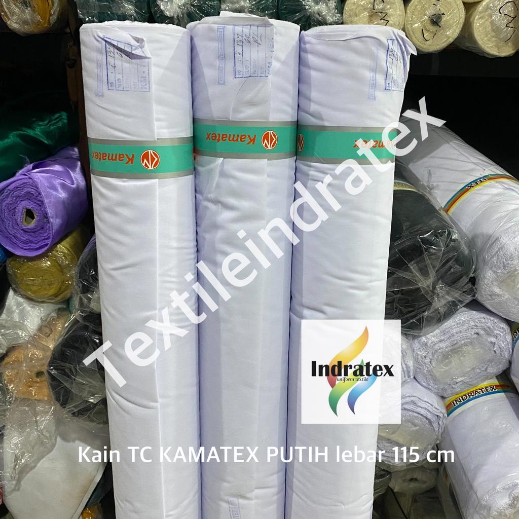 ( per 1 roll ) Kain katun jepang TC KAMATEX warna PUTIH lebar 115 cm bahan baju kemeja seragam sekolah sd smp sma smk gamis koko kaftan kerudung hijab jilbab lapisan masker craft kerajinan tangan kain kafan schrunchie schruncie kafan mori background dekor