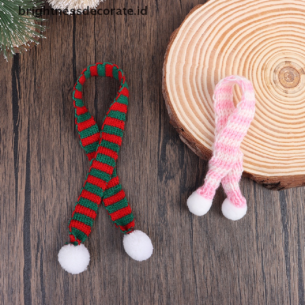 [Birth] 2pcs Topi Natal Boneka Mini Syal Rajut Baju Mini Anak Xmas Ornamen [ID]