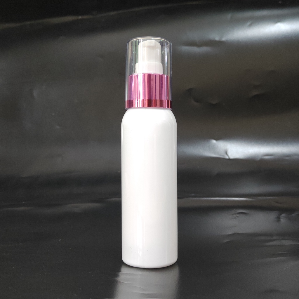 BOTOL PLASTIK 100ML PUMP TREATMENT PINK FULLCAP / BOTOL ISI ULANG [HARGA GROSIR]