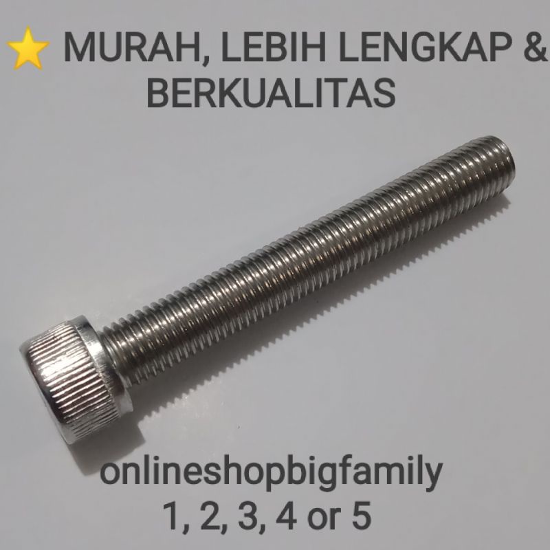 (Cek out min 15K) BAUT L STAINLESS M10x70 (DRAT 14, PANJANG 7 CM)
