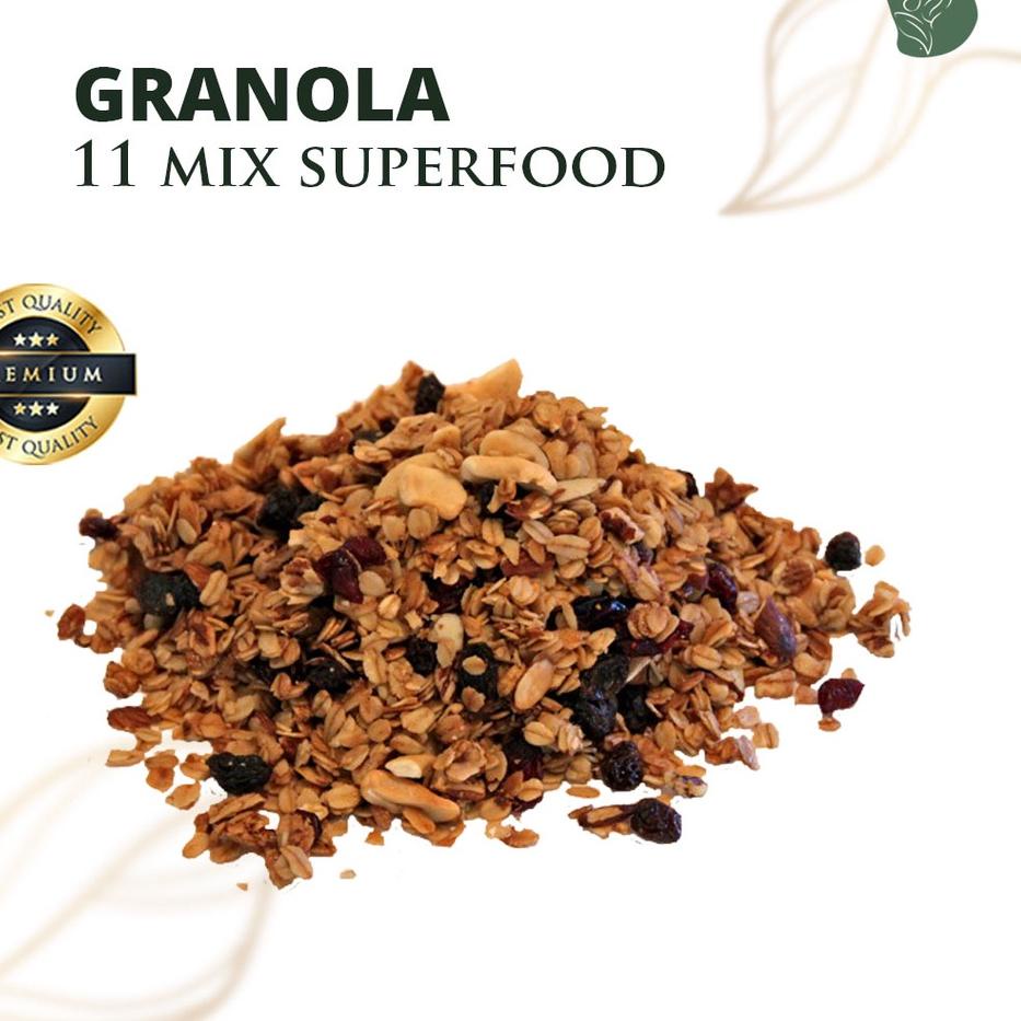 

Serbuuu Granola Mix 11 SUPER FOOD Granolla diet siap makan Granoloa mixed berry Sweet and savory Makanan diet Cemilan Diet Sehat 0GF,
