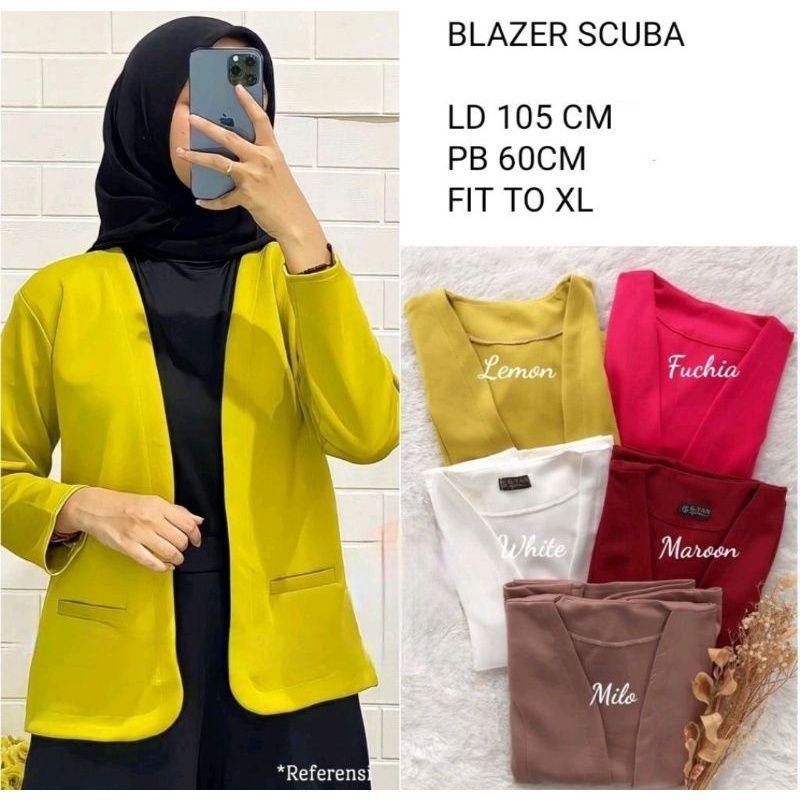 Blazer Jas kantor wanita scuba korea