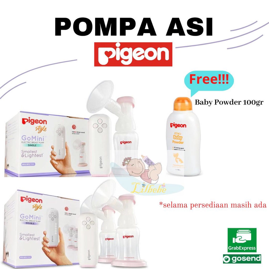 *New Packaging* Pigeon Manual / Electric Gomini Go Mini Single - Double Breast Pump Breastpump Pompa