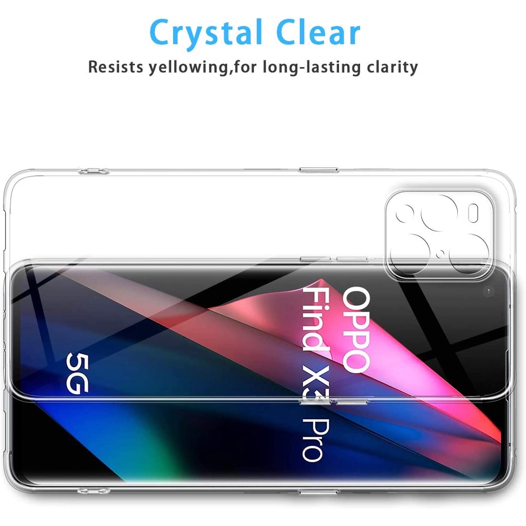 TEBAL!! Softcase SIMPLE Bening TPU OPPO FIND X3 Find X3 PRO F11 F11Pro F9 Pro F7 F5 F3 F3+ F1S Selfie Silicone Clear Heavy Case Soft Thick HD Casing Glossy Sekali Murah Tapi Bagus CAMERA Putih Transparant Transparent Kondom Karet Plastik Max