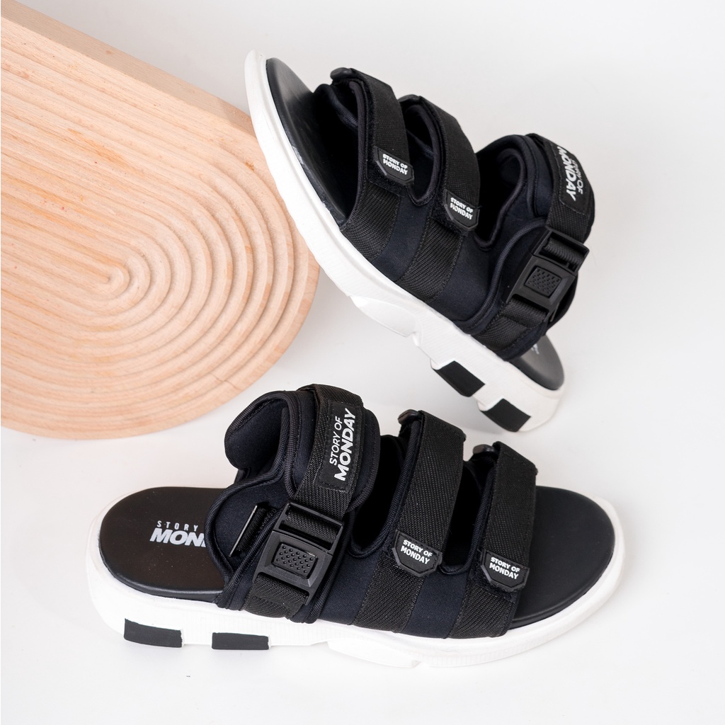 BERTON BLACK |ManNeedMe x Monday| Sandal Pria Sendal Gunung Hiking Cowok Casual Traveling ORI