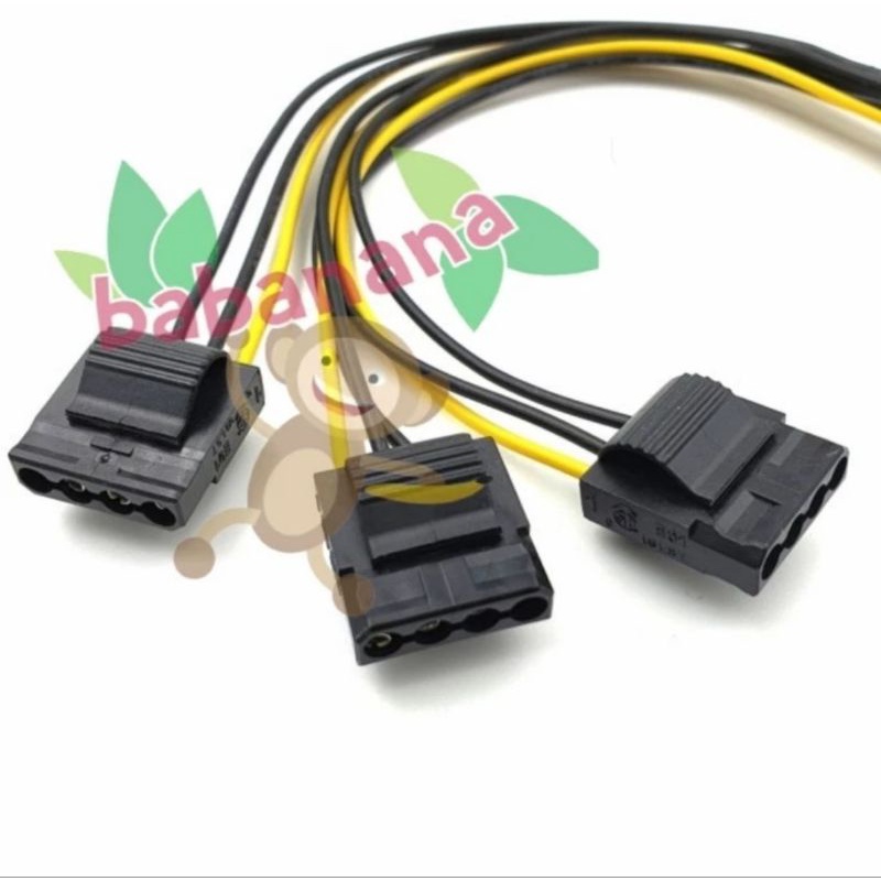 Kabel 6 pin to molex 1 to 3 splitter cabang converter adapter fan hdd