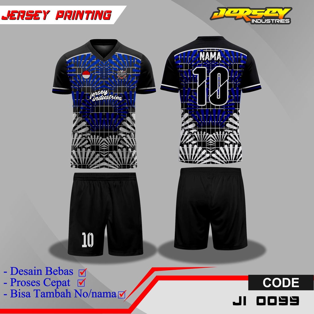 Kaos Jersey Team Futsal Desain Custom, Baju Jersey Sepak Bola - Bisa Request Desain, Bisa Tambah Nam