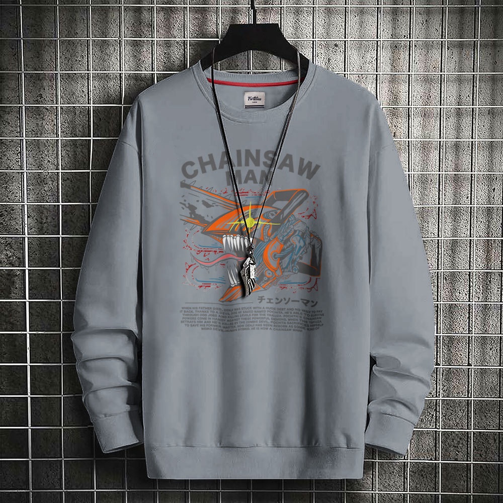 FORTGLASS CHAINSAW Sweater Premium Pria Lengan Panjang Sweatshirt unisex