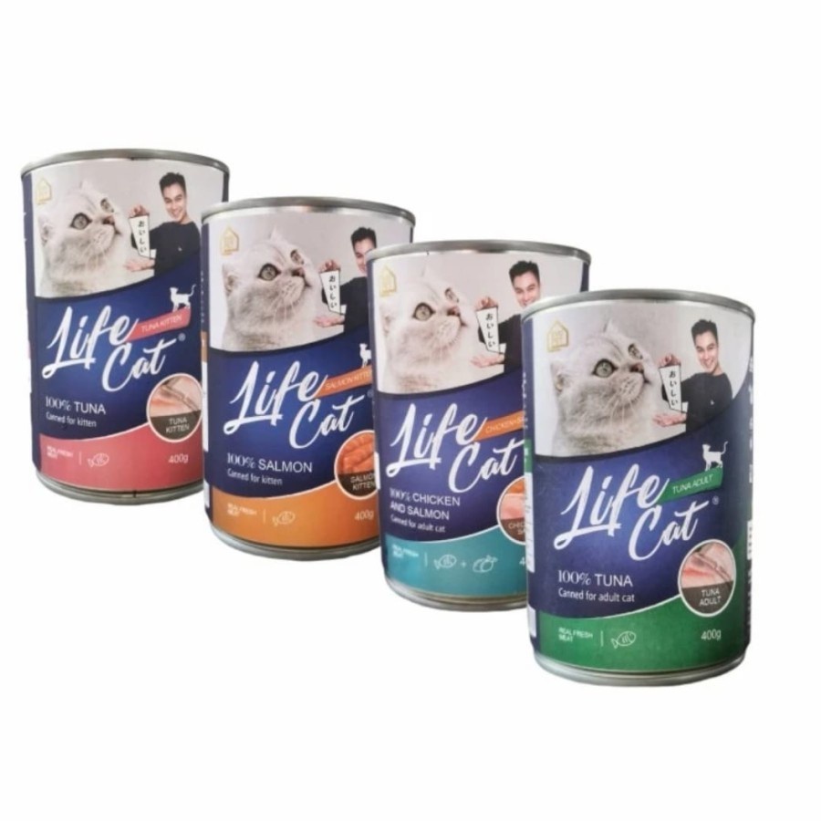 MAKANAN KUCING LIFE CAT KALENG 400gr 1 DUS ISI 24 KALENG