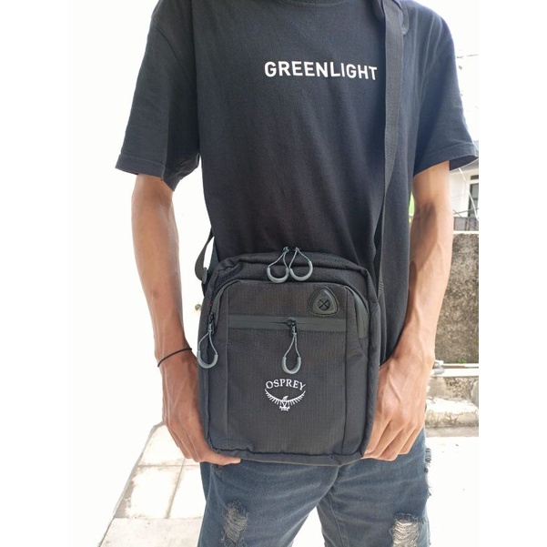 Tas Selempang Pria Extra Compartment size 10&quot; dan 12 &quot; Tas Slingbag Bahan Kanvas Anti air