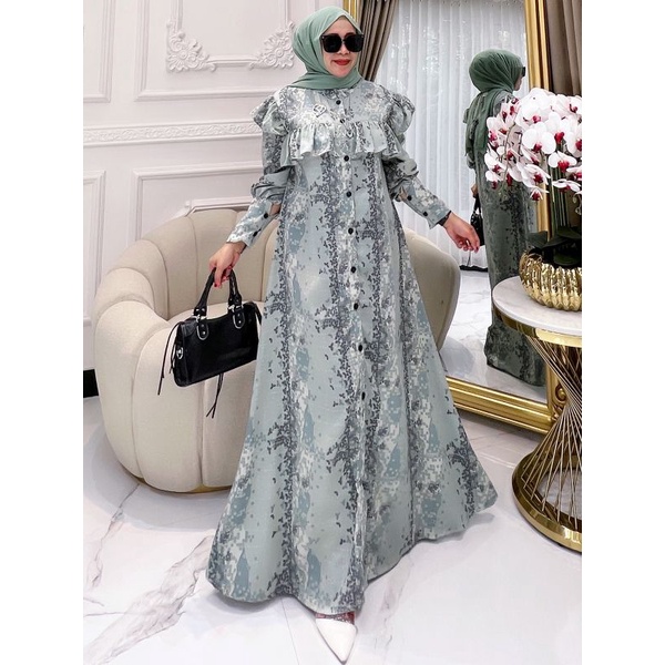 M592 JELITA DRESS CATTON KATUN SILK IMPORT SUPER ADEM BAN LEBAR BUSUI FULL KANCING AKTIF BISA JADI O