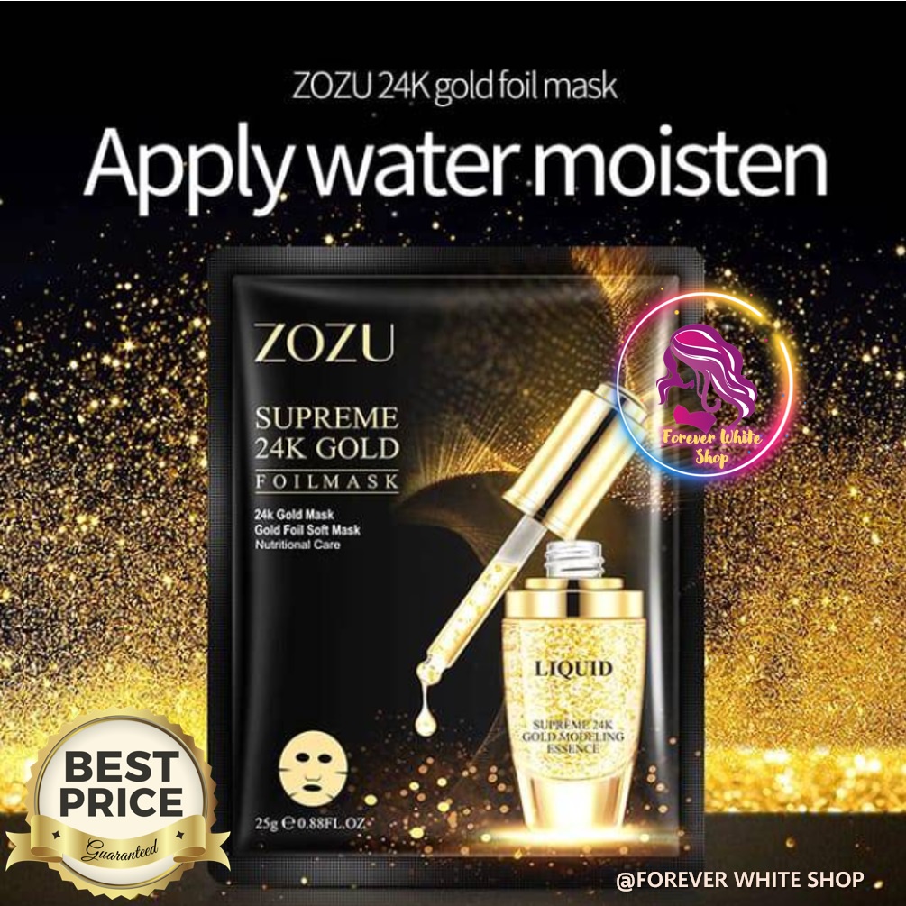Masker Wajah ZOZU Supreme 24K Gold Facial Sheet Mask / Masker ZOZU Supreme Foil Mask Masker Pemutih 