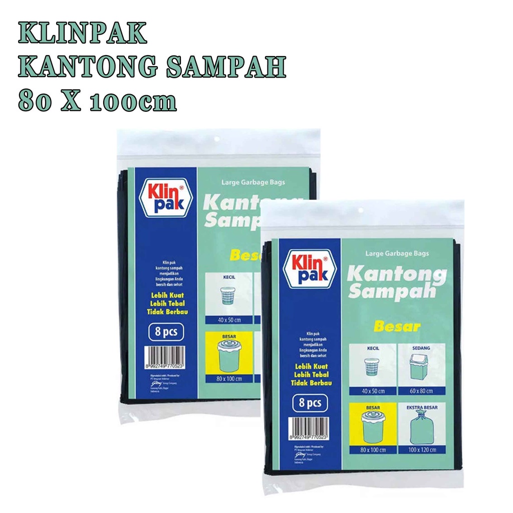 Kantong sampah besar* kantong besar* klinpak 80X100cm isi 8 pcs