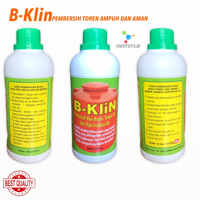 Toren B Klin Pembersih Toren - Pembersih Bak Mandi - Pembersih Tangki Air