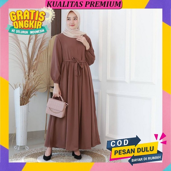 Baju Gamis Games Perempuan Rayna Dres Bju Muslimah Premium Jumbo Kondangan Dress Mewah Gamis Lebaran